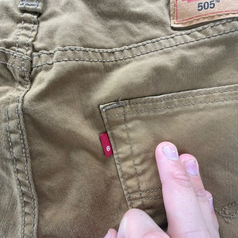Levis 505 Regular Fit Straight Leg Pants Mens 32x30 Brown Cotton Workwear Casual